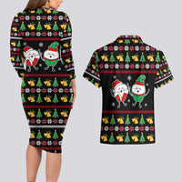 My Two Front Teeth Christmas Design Couples Matching Long Sleeve Bodycon Dress and Hawaiian Shirt Xmas Holiday Patterns - Wonder Print Shop