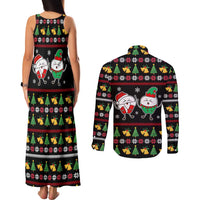 My Two Front Teeth Christmas Design Couples Matching Tank Maxi Dress and Long Sleeve Button Shirt Xmas Holiday Patterns - Wonder Print Shop