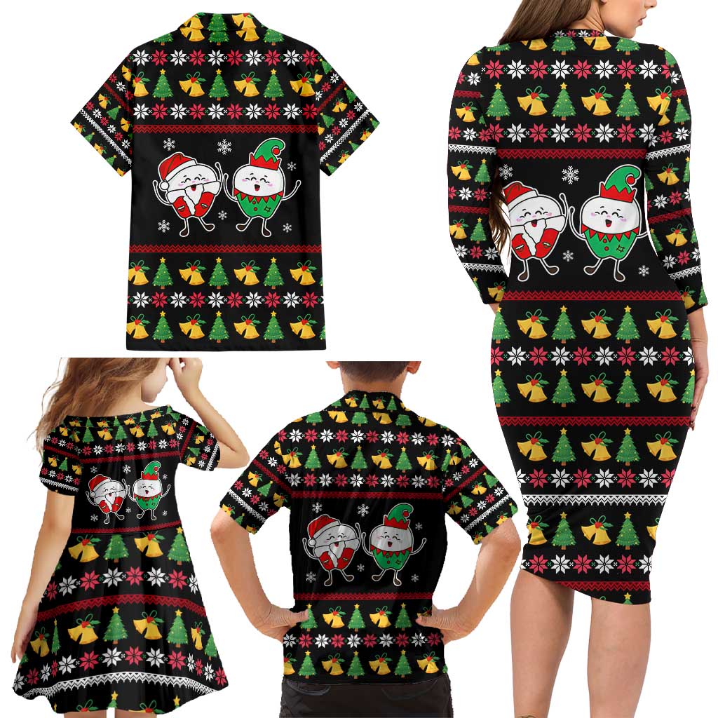 My Two Front Teeth Christmas Design Family Matching Long Sleeve Bodycon Dress and Hawaiian Shirt Xmas Holiday Patterns - Wonder Print Shop