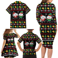 My Two Front Teeth Christmas Design Family Matching Long Sleeve Bodycon Dress and Hawaiian Shirt Xmas Holiday Patterns - Wonder Print Shop