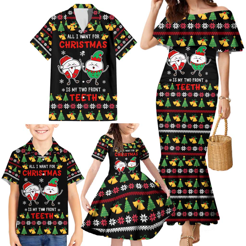 My Two Front Teeth Christmas Design Family Matching Mermaid Dress and Hawaiian Shirt Xmas Holiday Patterns - Wonder Print Shop