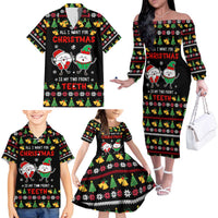 My Two Front Teeth Christmas Design Family Matching Off The Shoulder Long Sleeve Dress and Hawaiian Shirt Xmas Holiday Patterns - Wonder Print Shop