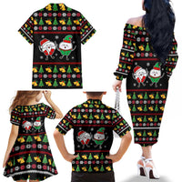 My Two Front Teeth Christmas Design Family Matching Off The Shoulder Long Sleeve Dress and Hawaiian Shirt Xmas Holiday Patterns - Wonder Print Shop