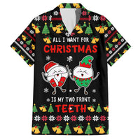 My Two Front Teeth Christmas Design Family Matching Off The Shoulder Long Sleeve Dress and Hawaiian Shirt Xmas Holiday Patterns - Wonder Print Shop