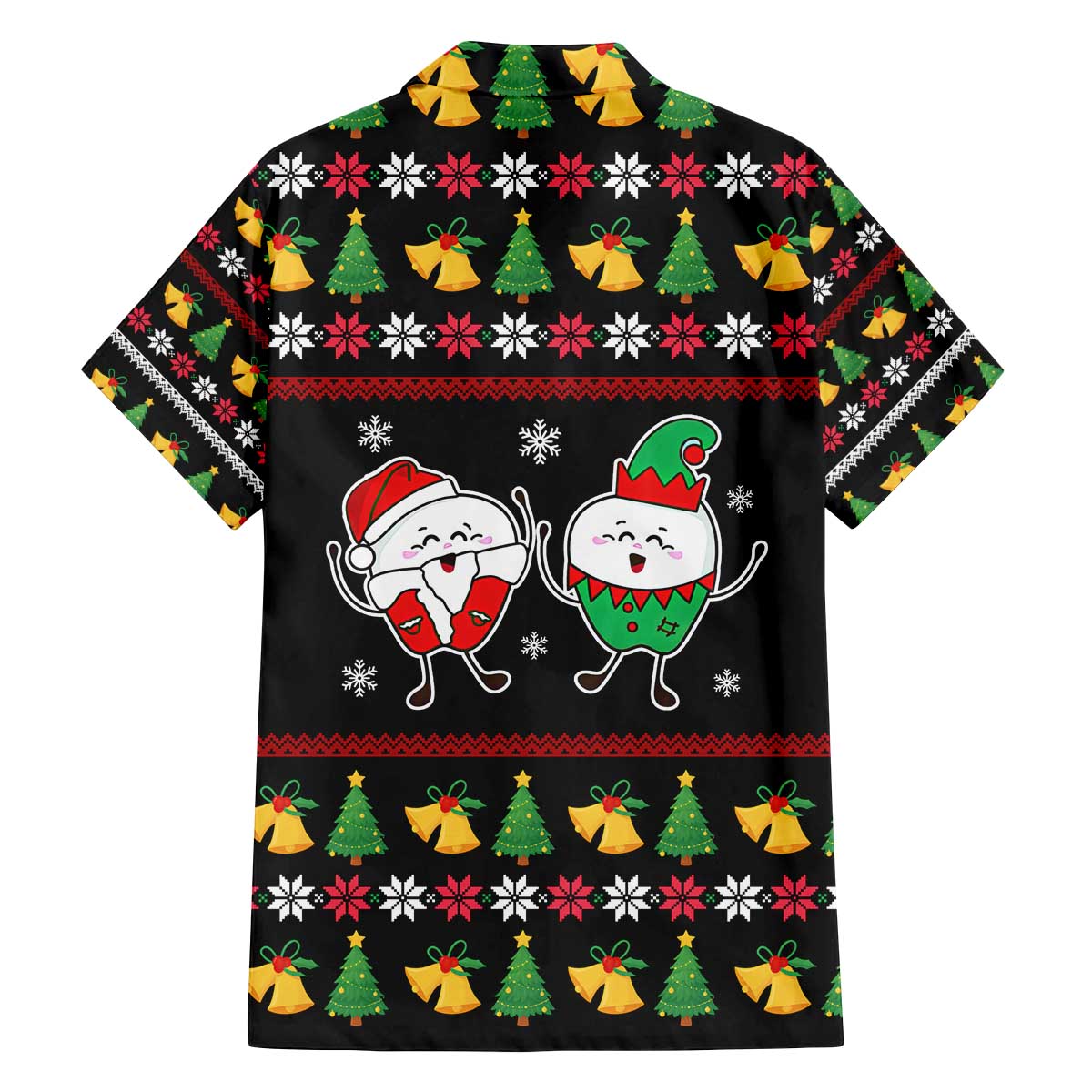 My Two Front Teeth Christmas Design Family Matching Off The Shoulder Long Sleeve Dress and Hawaiian Shirt Xmas Holiday Patterns - Wonder Print Shop