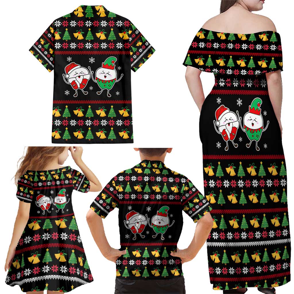My Two Front Teeth Christmas Design Family Matching Off Shoulder Maxi Dress and Hawaiian Shirt Xmas Holiday Patterns - Wonder Print Shop