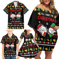 My Two Front Teeth Christmas Design Family Matching Off Shoulder Short Dress and Hawaiian Shirt Xmas Holiday Patterns - Wonder Print Shop
