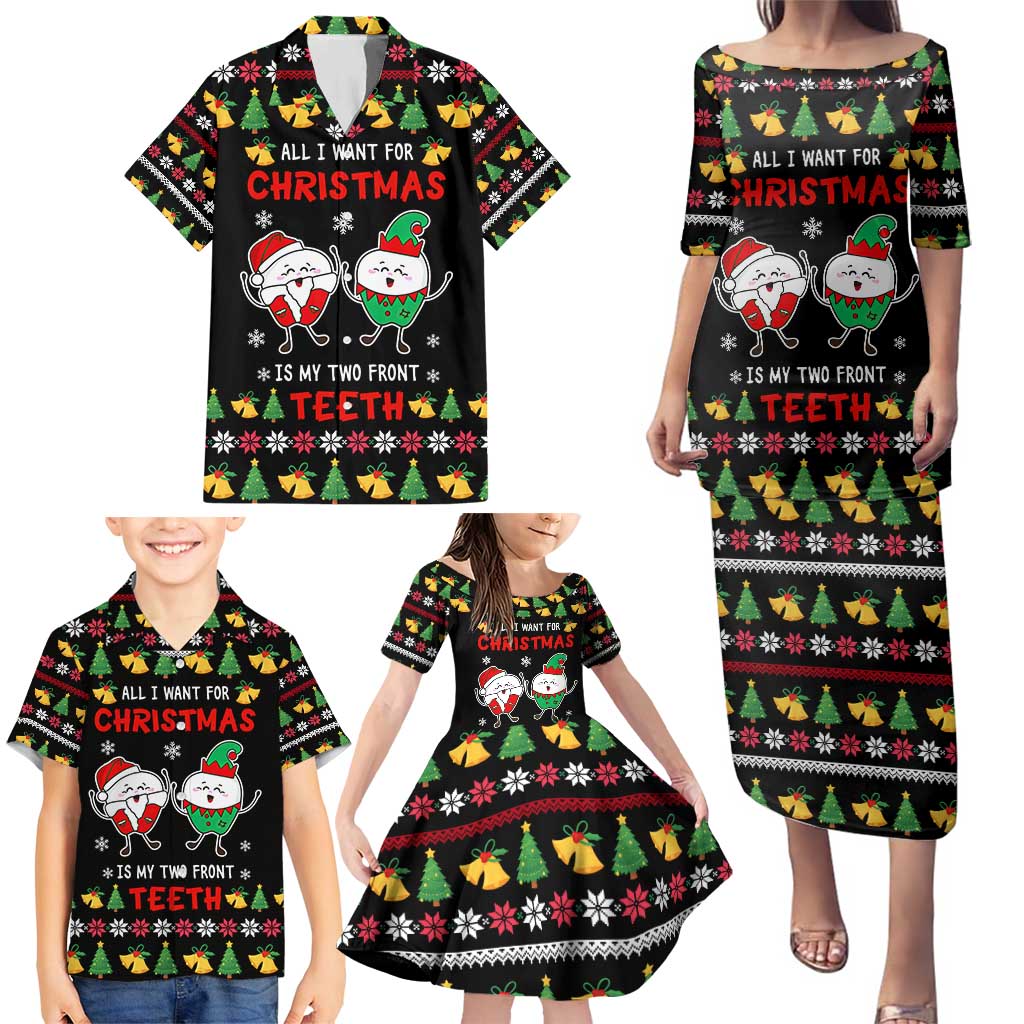 My Two Front Teeth Christmas Design Family Matching Puletasi and Hawaiian Shirt Xmas Holiday Patterns - Wonder Print Shop