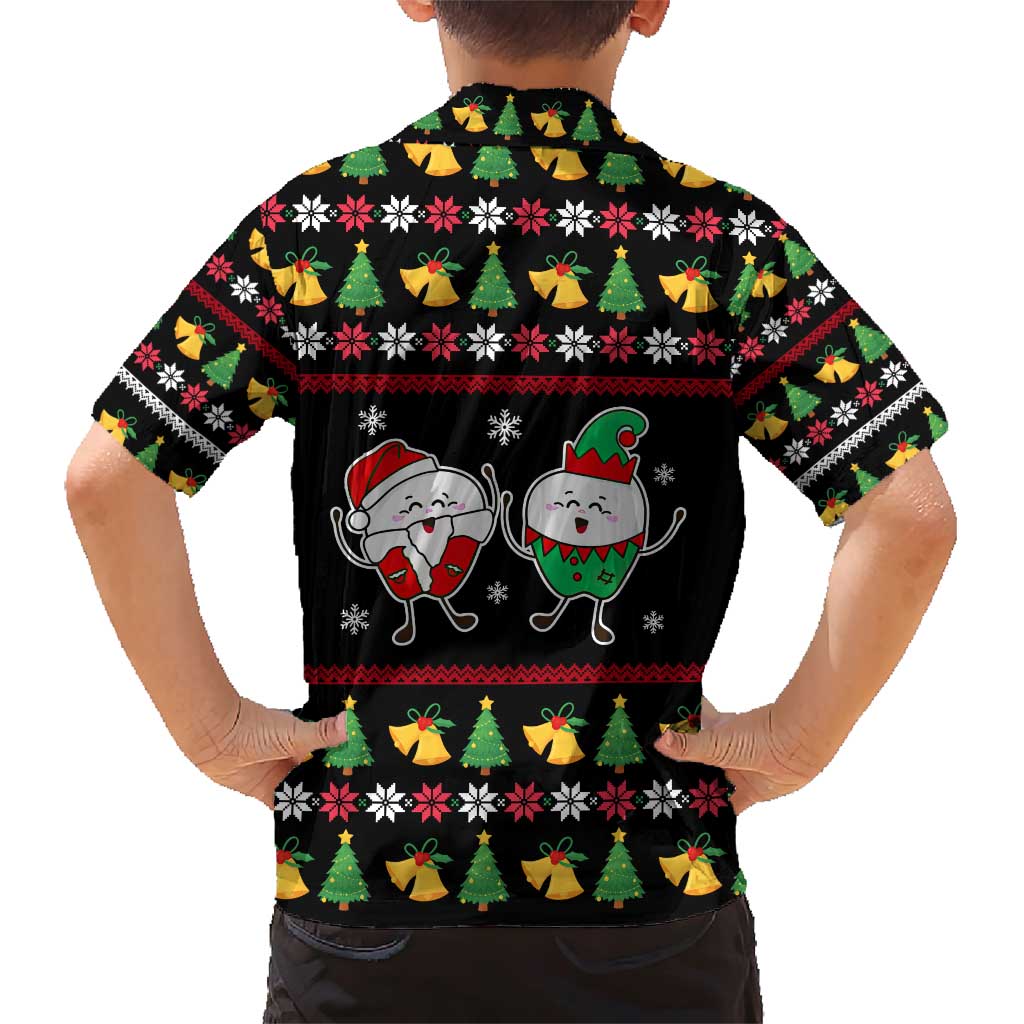 My Two Front Teeth Christmas Design Family Matching Short Sleeve Bodycon Dress and Hawaiian Shirt Xmas Holiday Patterns - Wonder Print Shop
