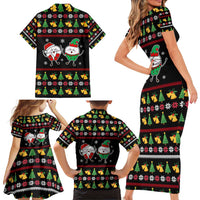 My Two Front Teeth Christmas Design Family Matching Short Sleeve Bodycon Dress and Hawaiian Shirt Xmas Holiday Patterns - Wonder Print Shop