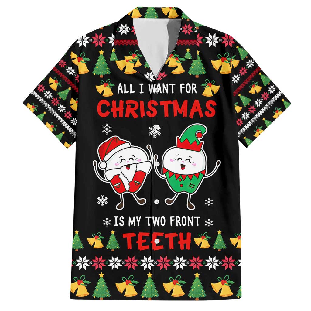 My Two Front Teeth Christmas Design Family Matching Short Sleeve Bodycon Dress and Hawaiian Shirt Xmas Holiday Patterns - Wonder Print Shop