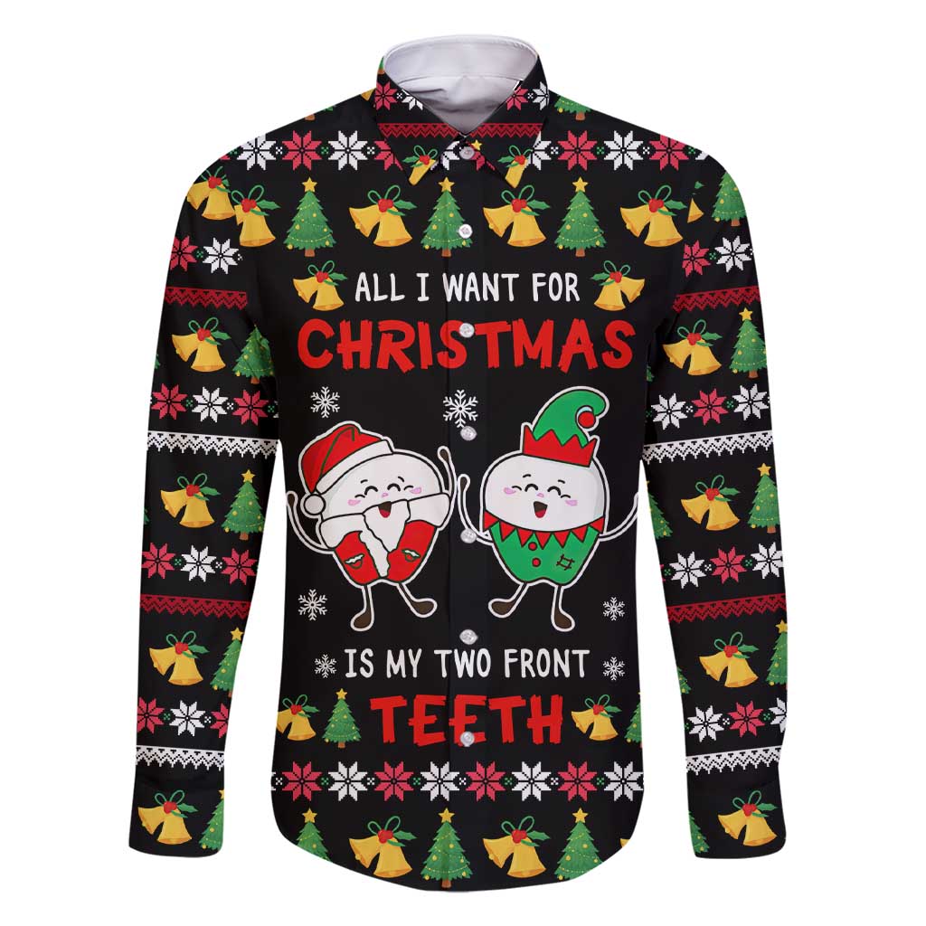 My Two Front Teeth Christmas Design Family Matching Short Sleeve Bodycon Dress and Hawaiian Shirt Xmas Holiday Patterns - Wonder Print Shop