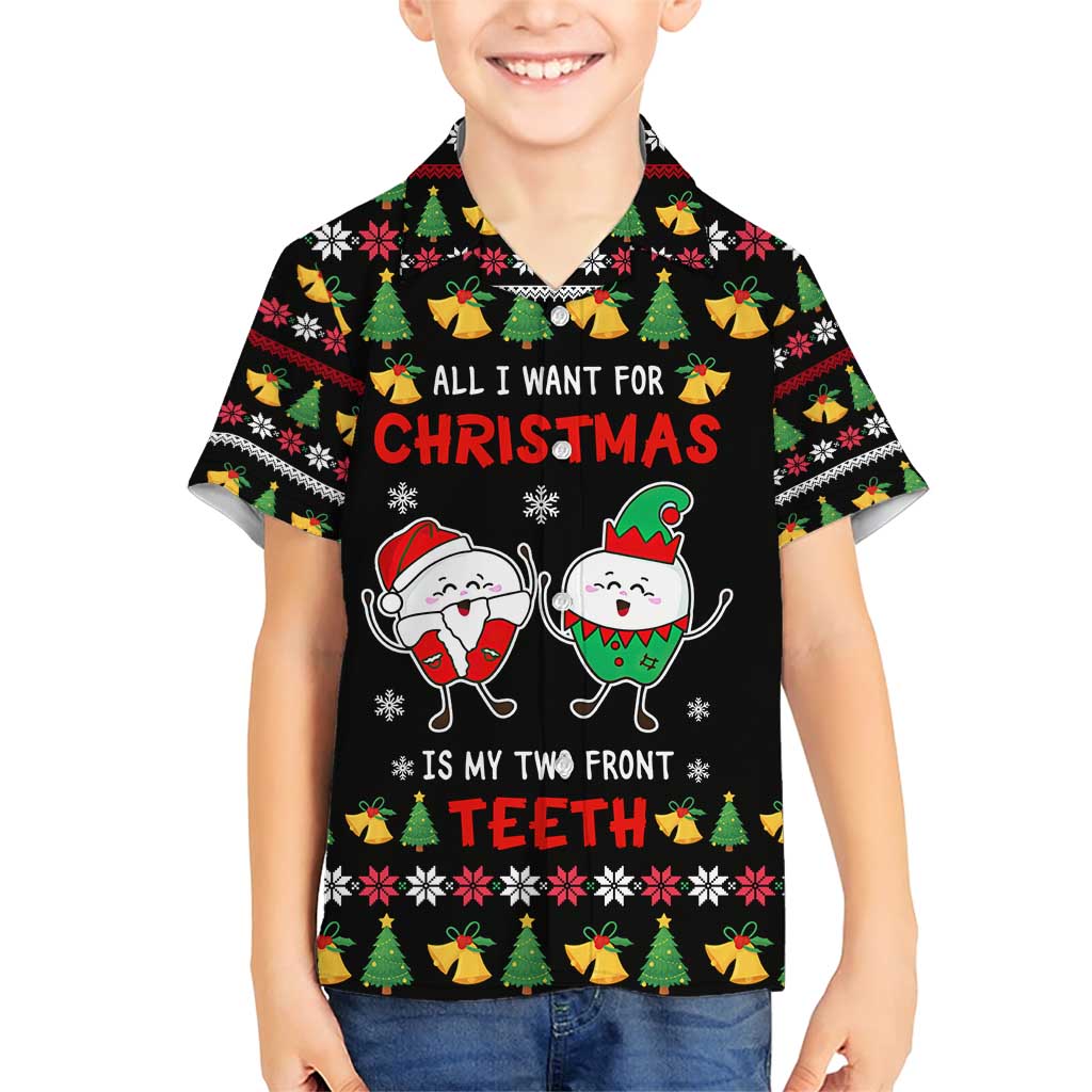 My Two Front Teeth Christmas Design Family Matching Short Sleeve Bodycon Dress and Hawaiian Shirt Xmas Holiday Patterns - Wonder Print Shop