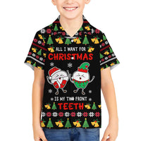 My Two Front Teeth Christmas Design Family Matching Short Sleeve Bodycon Dress and Hawaiian Shirt Xmas Holiday Patterns - Wonder Print Shop