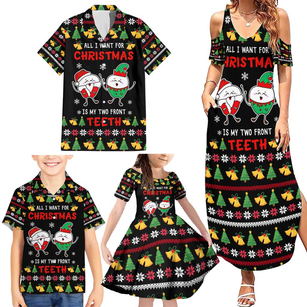 My Two Front Teeth Christmas Design Family Matching Summer Maxi Dress and Hawaiian Shirt Xmas Holiday Patterns - Wonder Print Shop