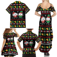 My Two Front Teeth Christmas Design Family Matching Summer Maxi Dress and Hawaiian Shirt Xmas Holiday Patterns - Wonder Print Shop
