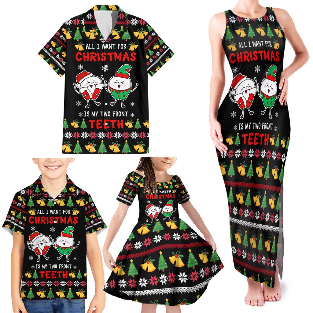 My Two Front Teeth Christmas Design Family Matching Tank Maxi Dress and Hawaiian Shirt Xmas Holiday Patterns - Wonder Print Shop