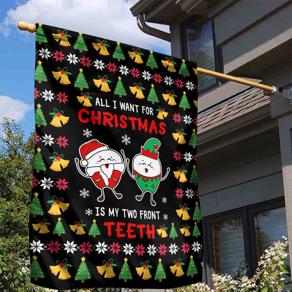 My Two Front Teeth Christmas Design Garden Flag Xmas Holiday Patterns - Wonder Print Shop