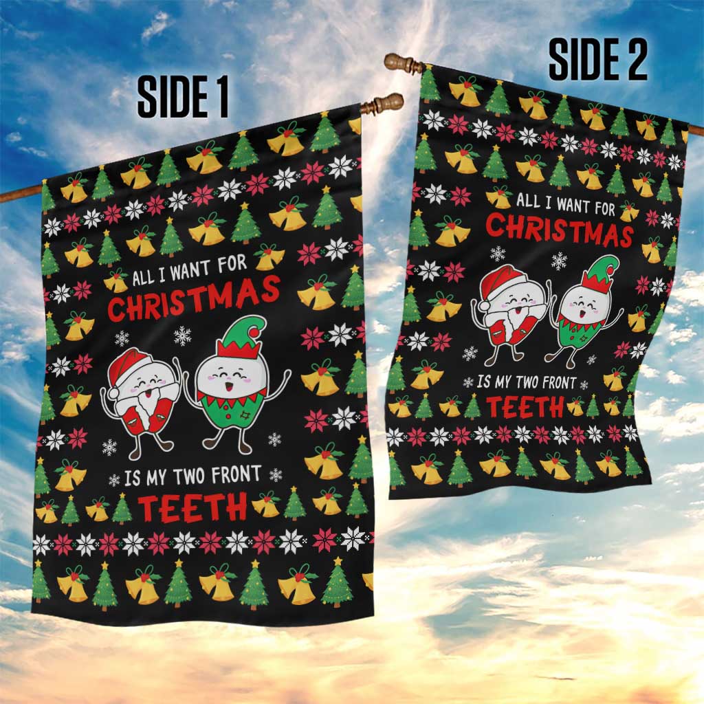 My Two Front Teeth Christmas Design Garden Flag Xmas Holiday Patterns - Wonder Print Shop