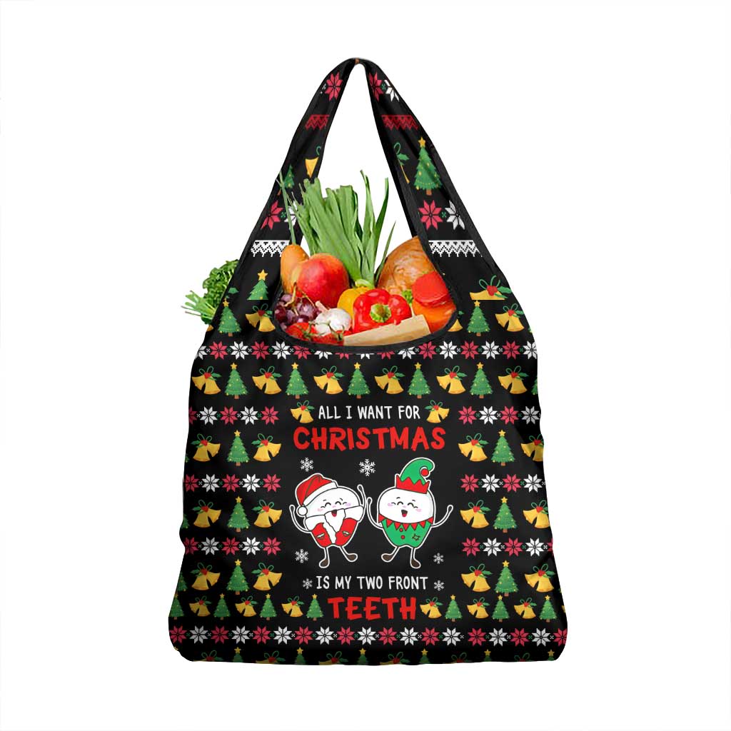 My Two Front Teeth Christmas Design Grocery Bag Xmas Holiday Patterns - Wonder Print Shop