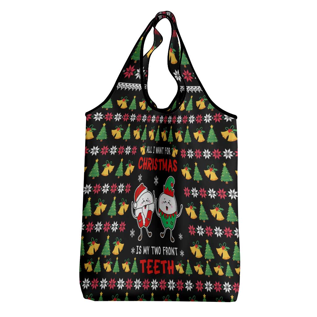 My Two Front Teeth Christmas Design Grocery Bag Xmas Holiday Patterns - Wonder Print Shop