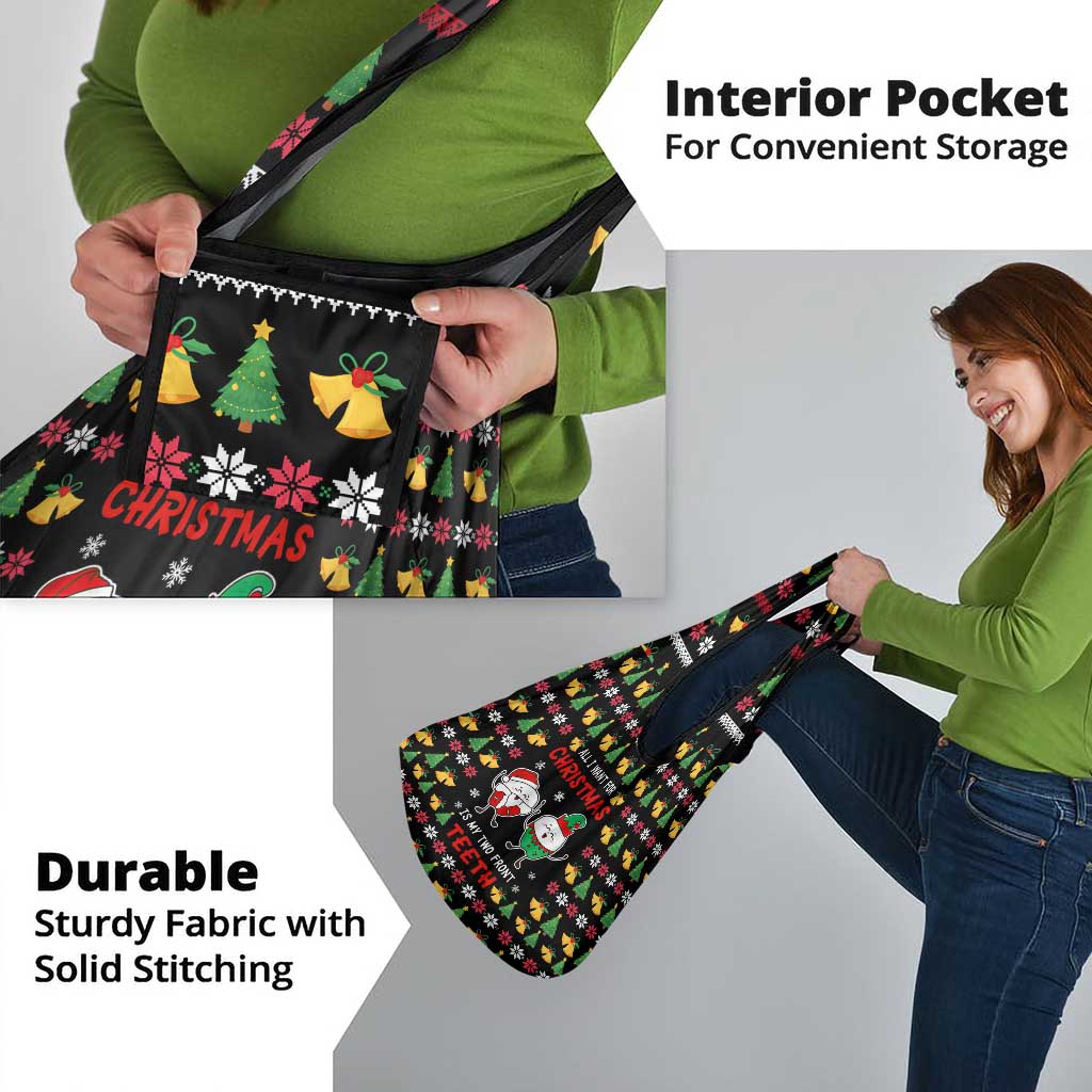My Two Front Teeth Christmas Design Grocery Bag Xmas Holiday Patterns - Wonder Print Shop