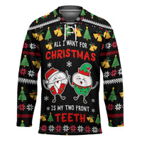 My Two Front Teeth Christmas Design Hockey Jersey Xmas Holiday Patterns - Wonder Print Shop