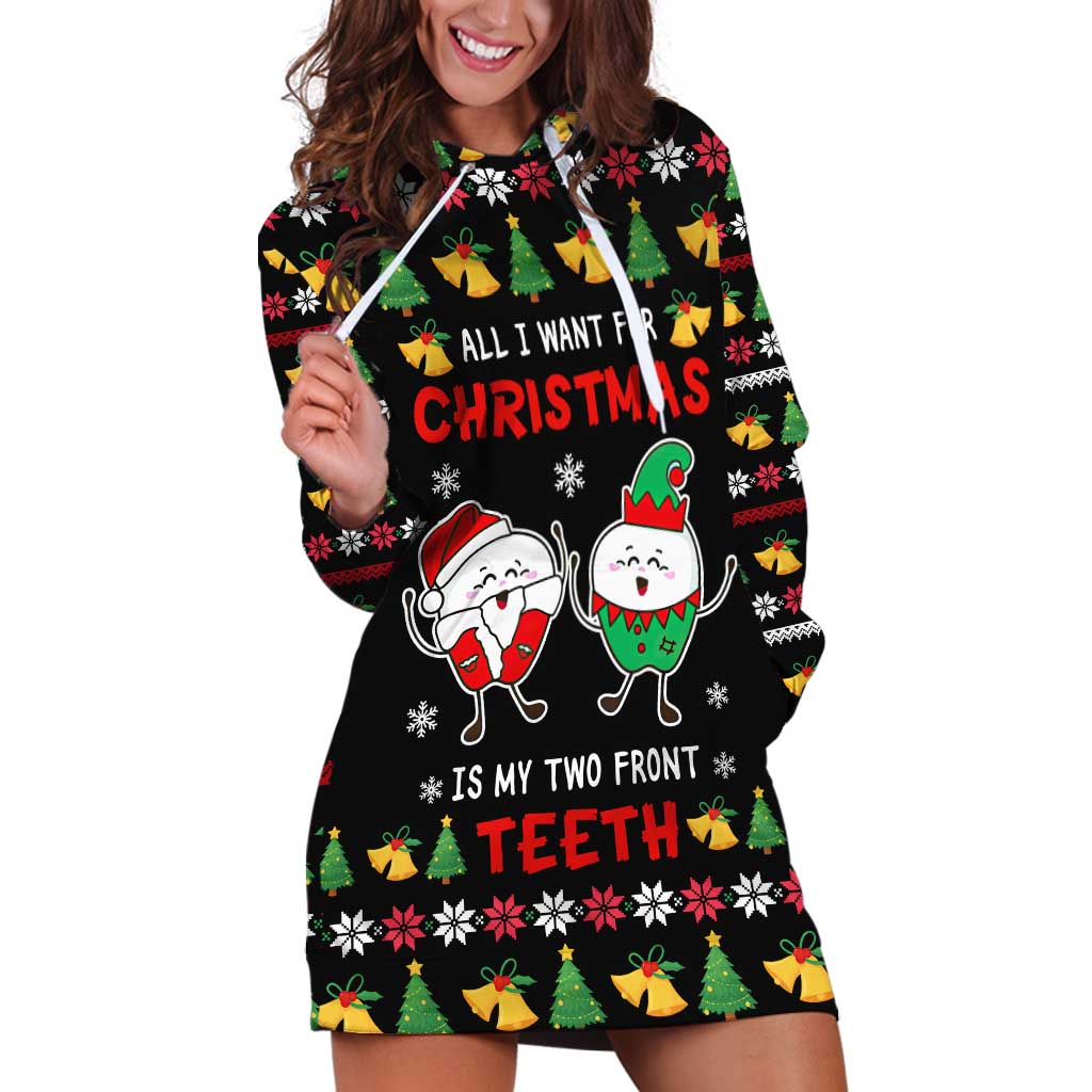 My Two Front Teeth Christmas Design Hoodie Dress Xmas Holiday Patterns - Wonder Print Shop