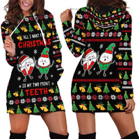 My Two Front Teeth Christmas Design Hoodie Dress Xmas Holiday Patterns - Wonder Print Shop