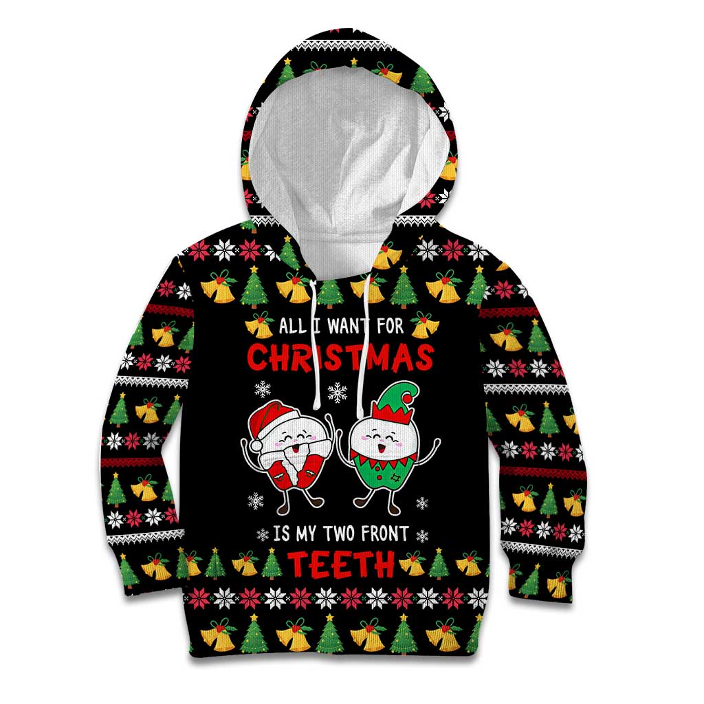 My Two Front Teeth Christmas Design Kid Hoodie Xmas Holiday Patterns - Wonder Print Shop