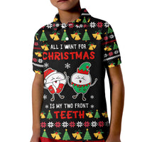 My Two Front Teeth Christmas Design Kid Polo Shirt Xmas Holiday Patterns - Wonder Print Shop