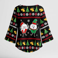 My Two Front Teeth Christmas Design Kimono Sleeve Blouse Xmas Holiday Patterns - Wonder Print Shop