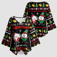 My Two Front Teeth Christmas Design Kimono Sleeve Blouse Xmas Holiday Patterns - Wonder Print Shop