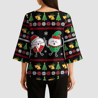 My Two Front Teeth Christmas Design Kimono Sleeve Blouse Xmas Holiday Patterns - Wonder Print Shop