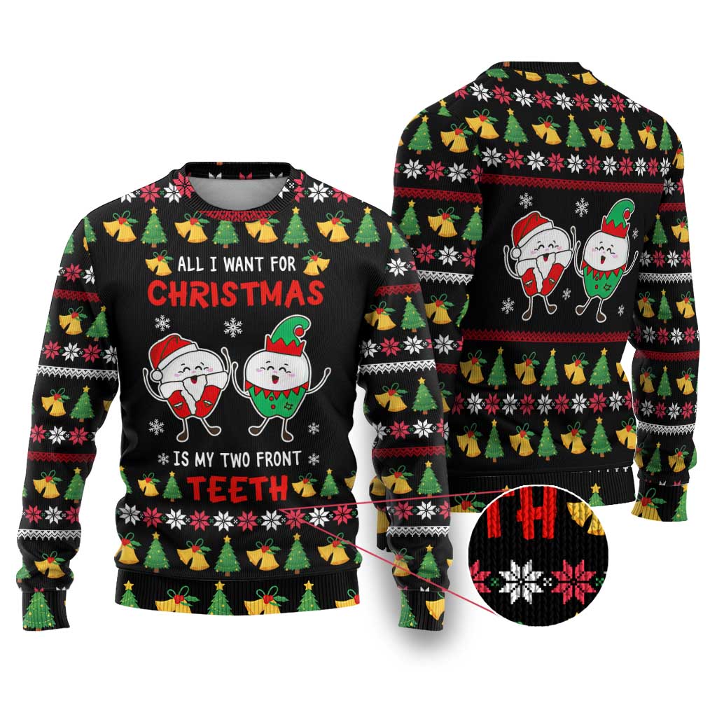 My Two Front Teeth Christmas Design Ugly Christmas Sweater Xmas Holiday Patterns - Wonder Print Shop