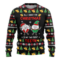 My Two Front Teeth Christmas Design Ugly Christmas Sweater Xmas Holiday Patterns - Wonder Print Shop