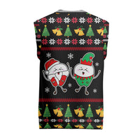 My Two Front Teeth Christmas Design Christmas Knitted V-Neck Vest Xmas Holiday Patterns - Wonder Print Shop