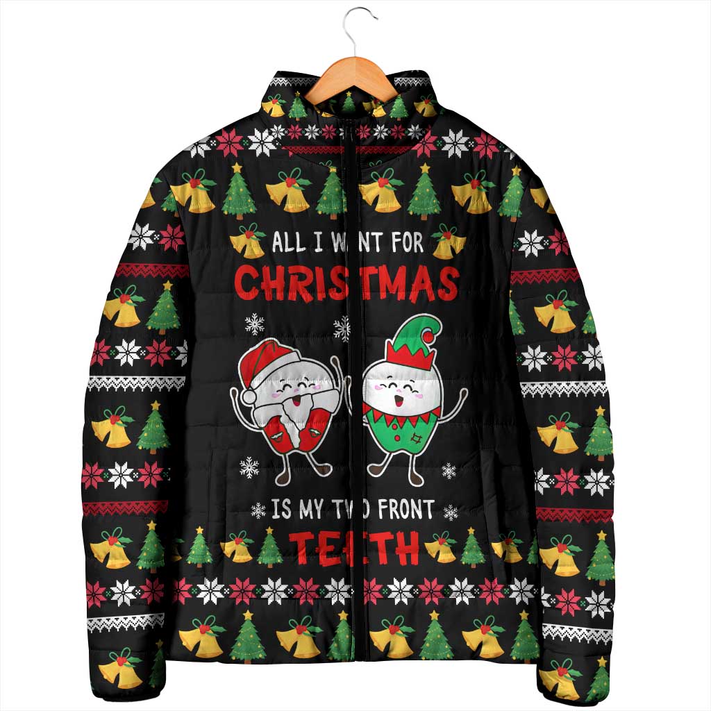 My Two Front Teeth Christmas Design Padded Jacket Xmas Holiday Patterns - Wonder Print Shop