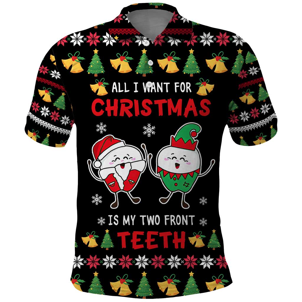 My Two Front Teeth Christmas Design Polo Shirt Xmas Holiday Patterns - Wonder Print Shop