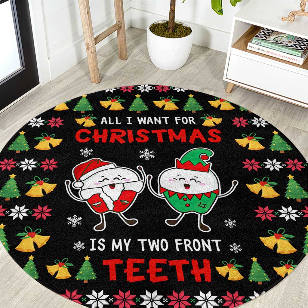 My Two Front Teeth Christmas Design Round Carpet Xmas Holiday Patterns - Wonder Print Shop