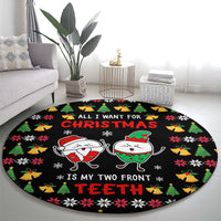 My Two Front Teeth Christmas Design Round Carpet Xmas Holiday Patterns - Wonder Print Shop