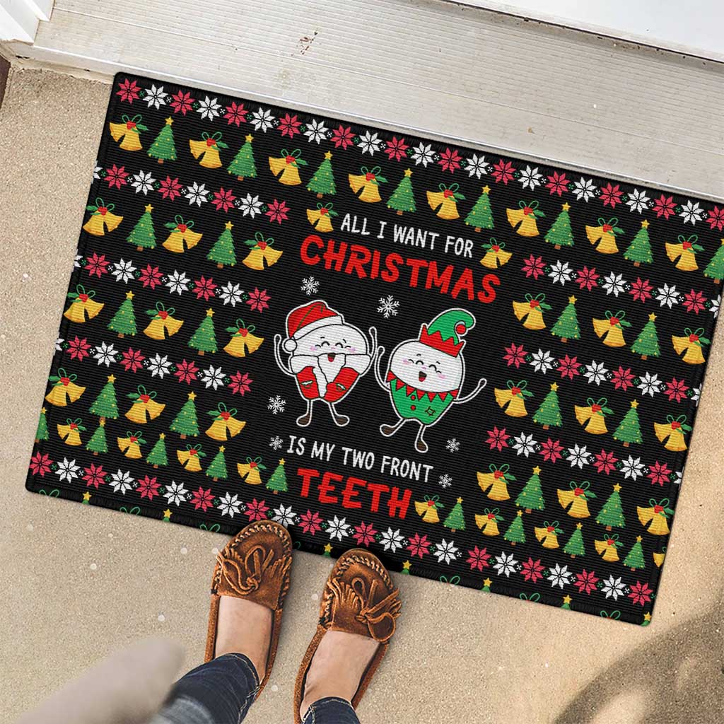 My Two Front Teeth Christmas Design Rubber Doormat Xmas Holiday Patterns - Wonder Print Shop