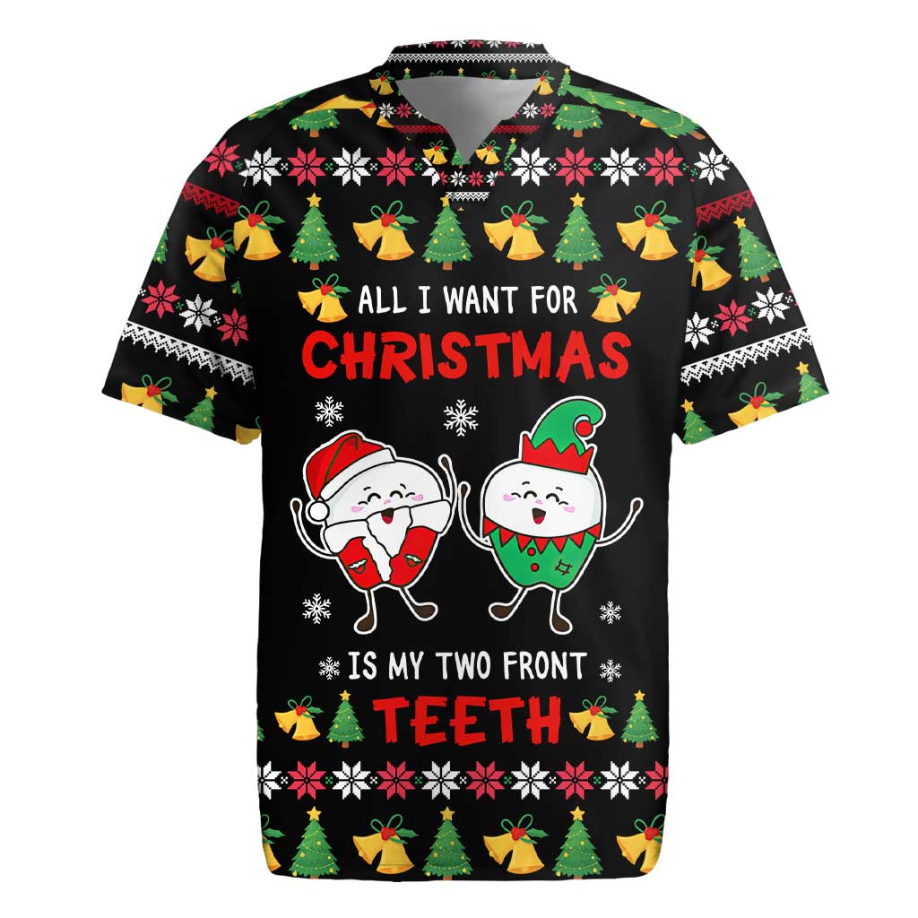 My Two Front Teeth Christmas Design Rugby Jersey Xmas Holiday Patterns - Wonder Print Shop