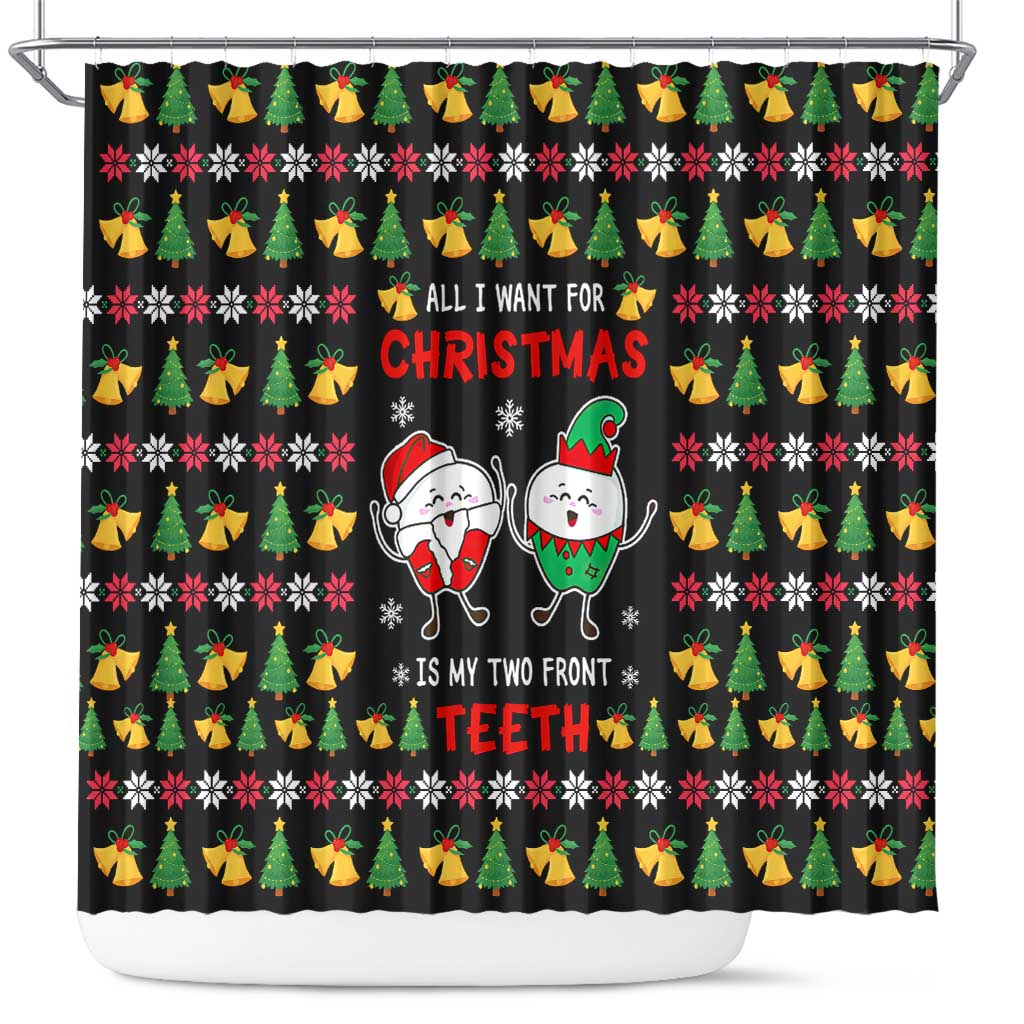 My Two Front Teeth Christmas Design Shower Curtain Xmas Holiday Patterns - Wonder Print Shop