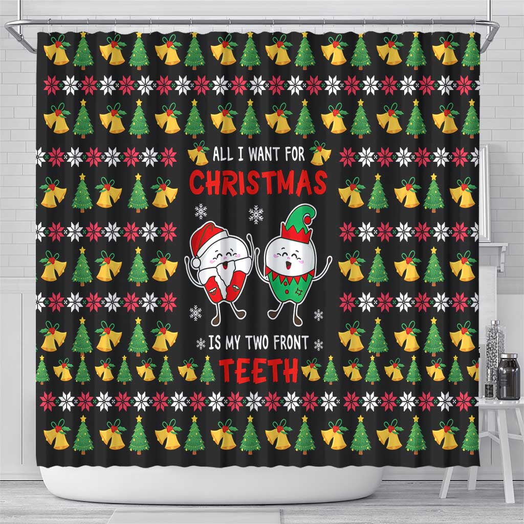 My Two Front Teeth Christmas Design Shower Curtain Xmas Holiday Patterns - Wonder Print Shop
