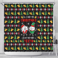 My Two Front Teeth Christmas Design Shower Curtain Xmas Holiday Patterns - Wonder Print Shop