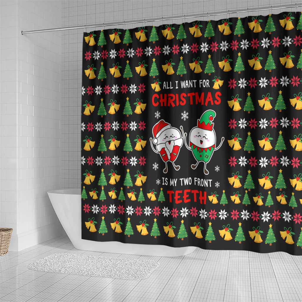 My Two Front Teeth Christmas Design Shower Curtain Xmas Holiday Patterns - Wonder Print Shop