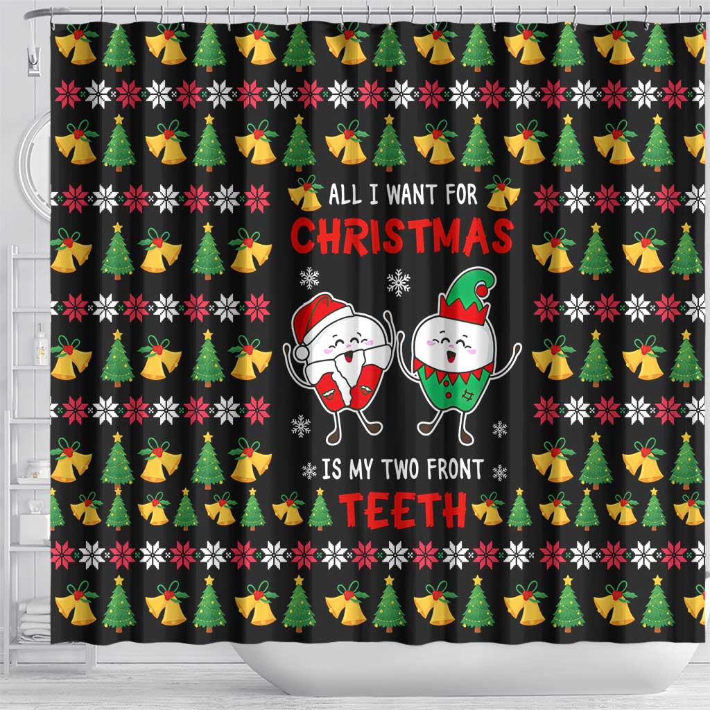 My Two Front Teeth Christmas Design Shower Curtain Xmas Holiday Patterns - Wonder Print Shop