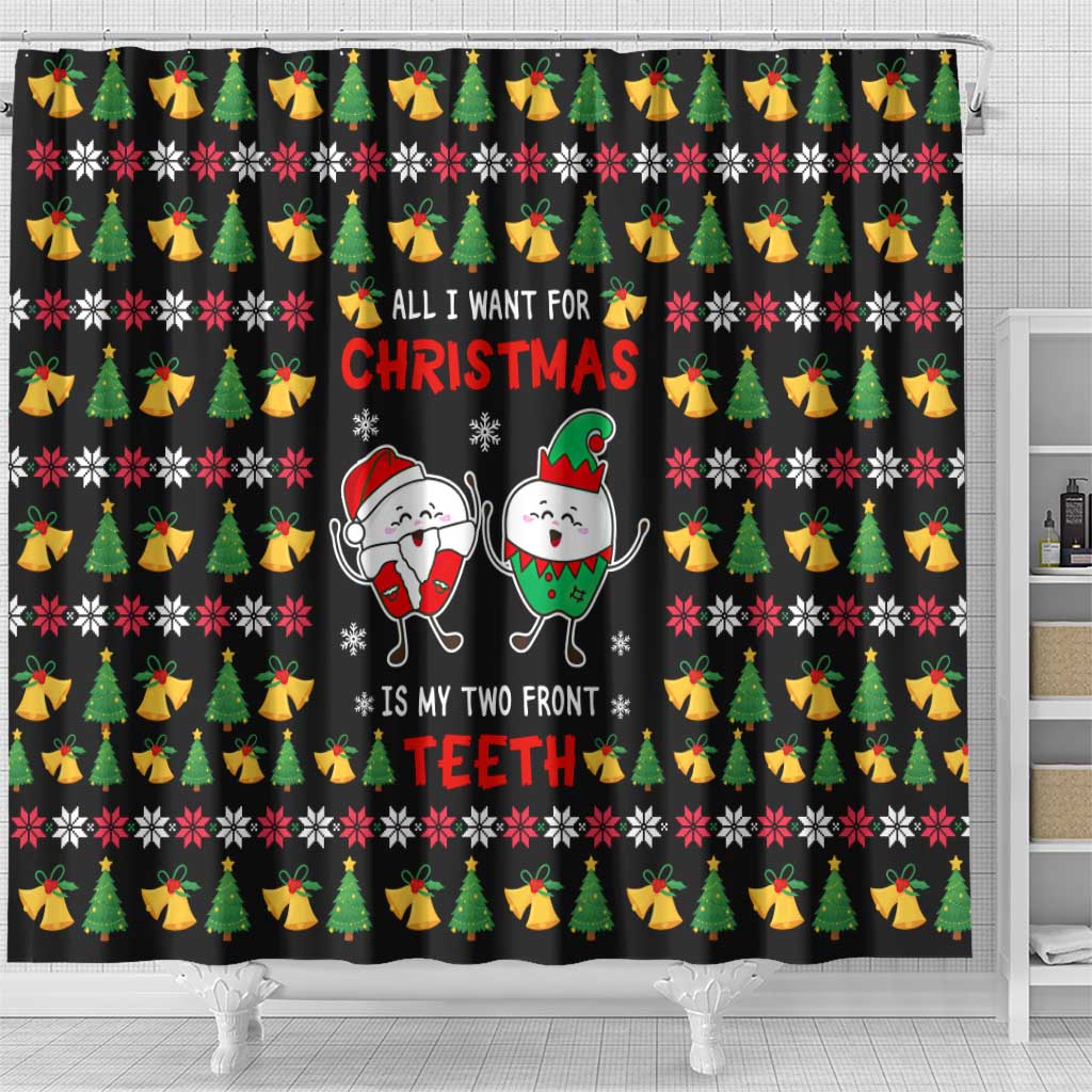 My Two Front Teeth Christmas Design Shower Curtain Xmas Holiday Patterns - Wonder Print Shop