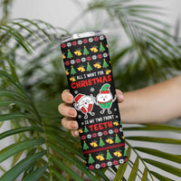 My Two Front Teeth Christmas Design Skinny Tumbler Xmas Holiday Patterns - Wonder Print Shop